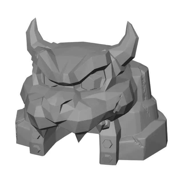 3D model for bowser's skull as a cave entrance in retro style