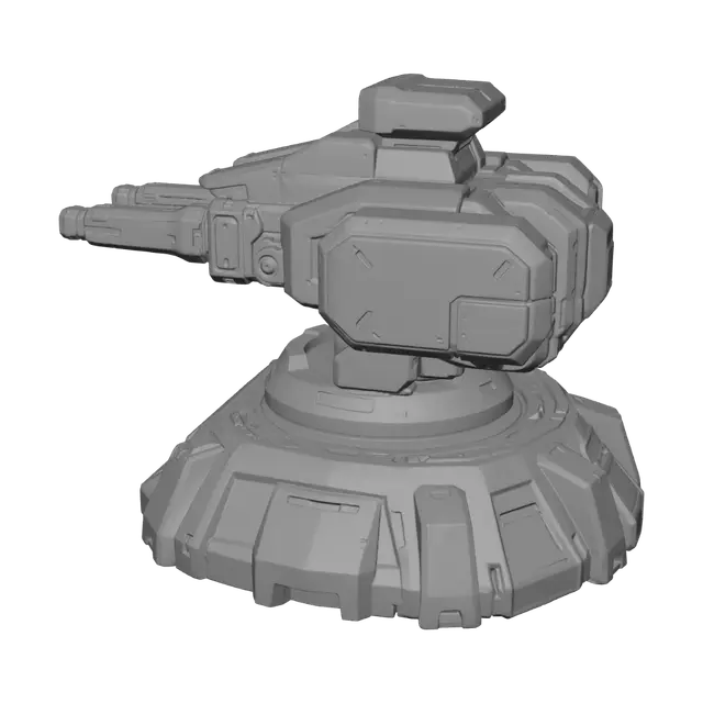 3D model for Twin-Barrel Defense Turret