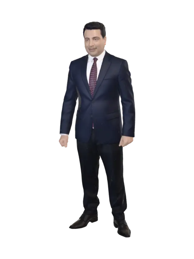 3D model for Corporate Portrait in a Navy Suit