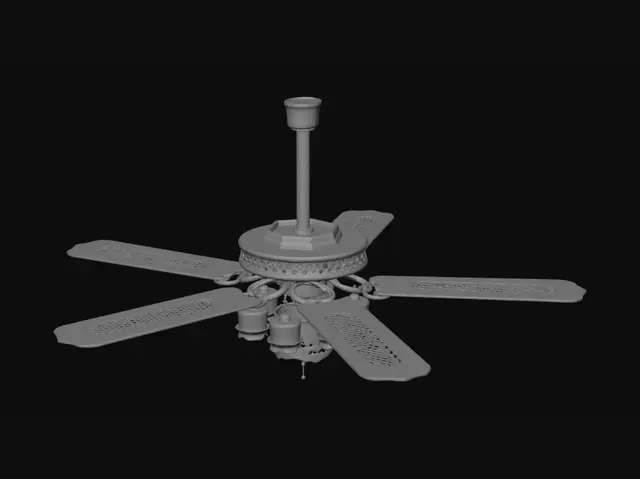 3D model for Ornate White Ceiling Fan