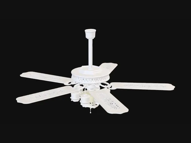 3D model for Ornate White Ceiling Fan