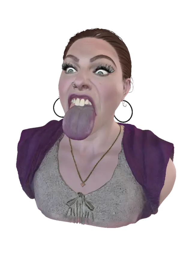 3D model for Tongue-Out Close-Up in a Car