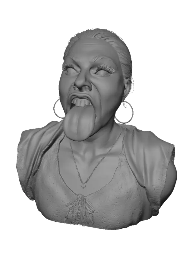 3D model for Tongue-Out Close-Up in a Car