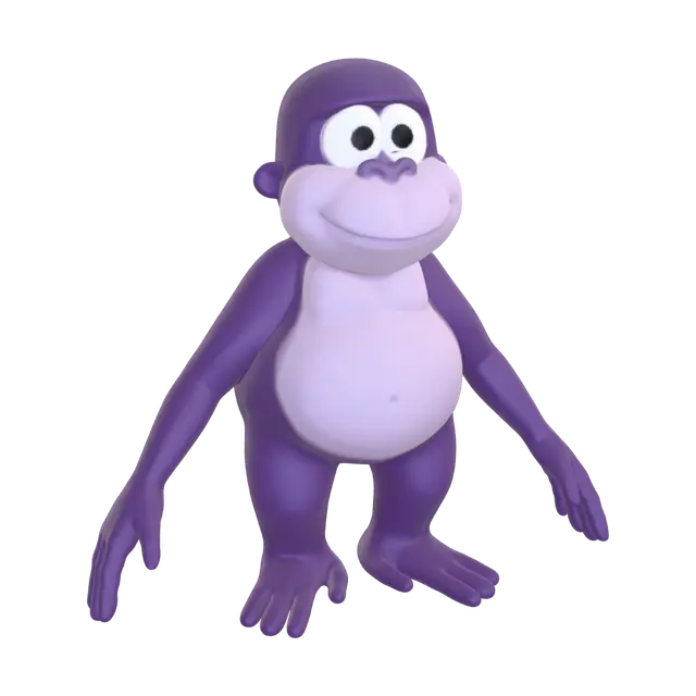 3D model for Purple Monkey Mascot