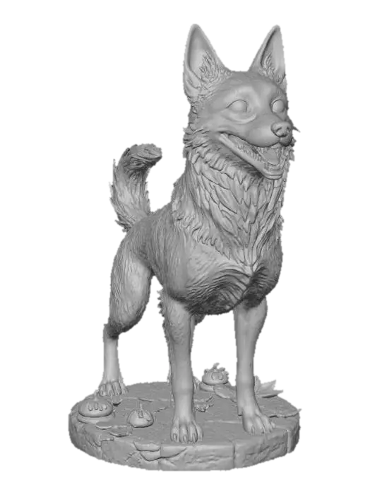 3D model for #Halloween2025#, ultra realistic cute belgian malinois chesire dog on  a simple halloween themed base,  masterfully crafted, extreme details,  on neutral grey background, natural but slightly vibrant colors, well lit , ,  extreme details,  highest resolution,    #Halloween2025#, #Halloween2025#