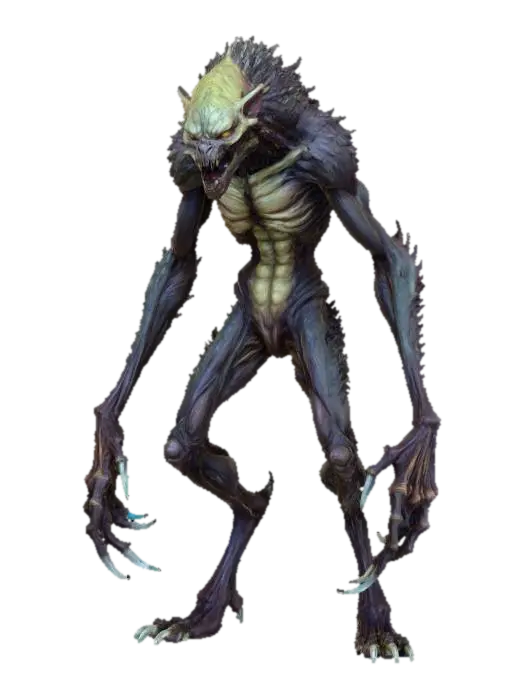 a full body clay or chavant figurine of a lunar werewolf bersker xeno spawn ultra… 3D model, vytvořený pomocí AI