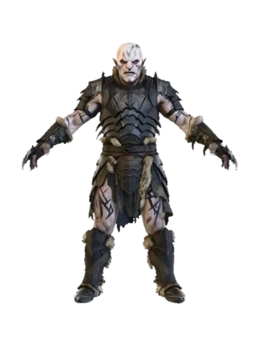 ultra realistic, full body, lord of the rings feral mordor orc berserker, lotr… - Aggressive 3D model, vytvořený pomocí AI
