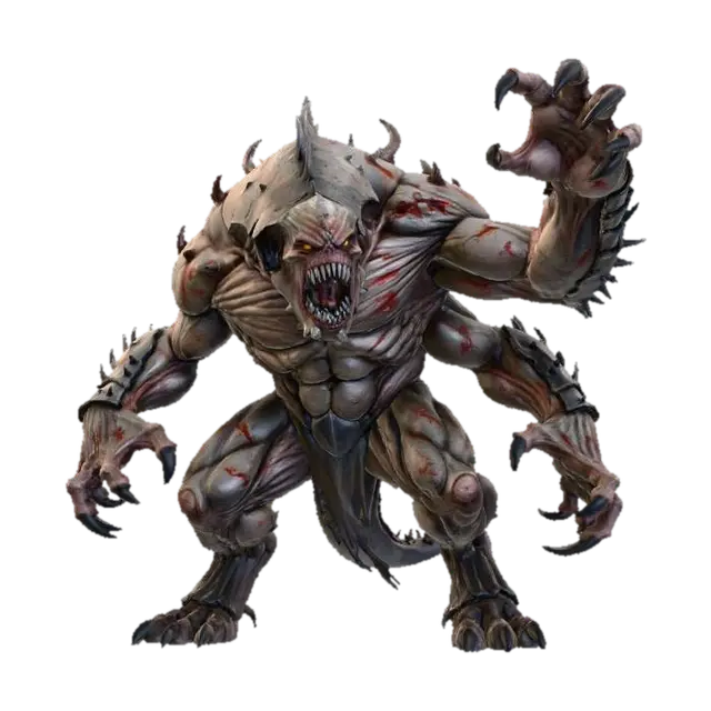 a massive,full body concept of a massive chaos spwan mutant , ultra realistic,… - Aggressive 3D model, vytvořený pomocí AI
