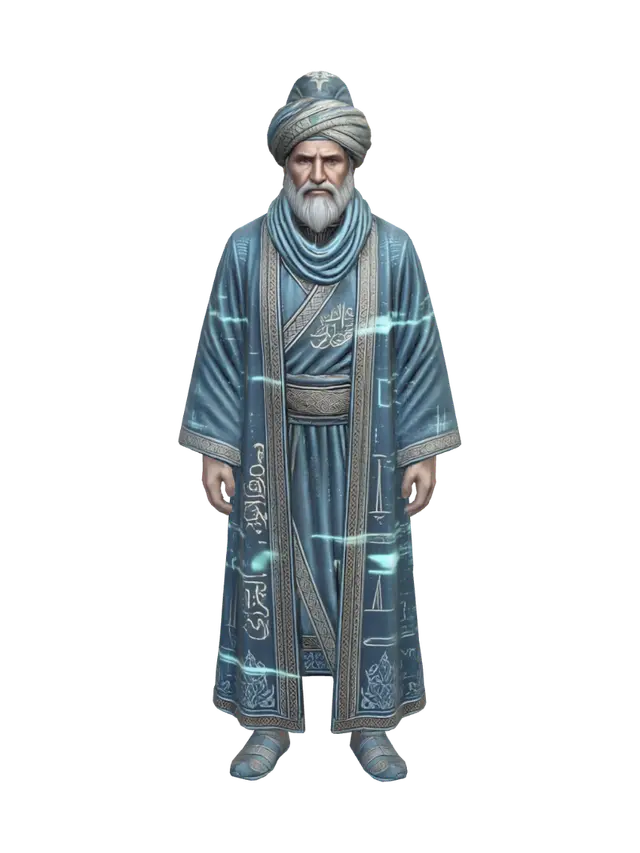 The Digital Vizier - Guide 3D-model, gegenereerd door AI
