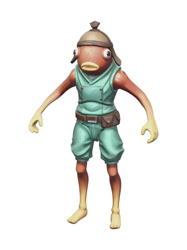 Fishstick - Emoji 3D model, vytvořený pomocí AI