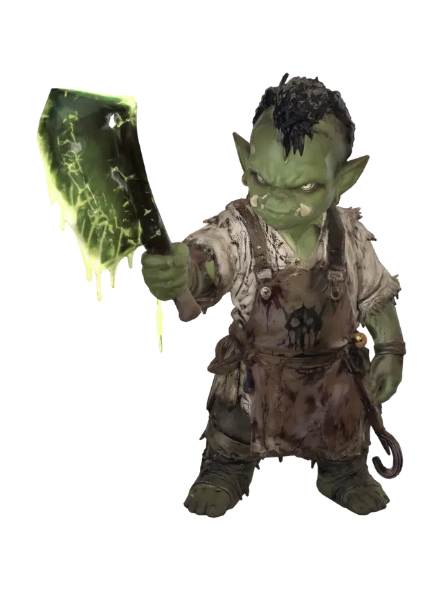 Small Orc Butcher - Acid 3D model, vytvořený pomocí AI