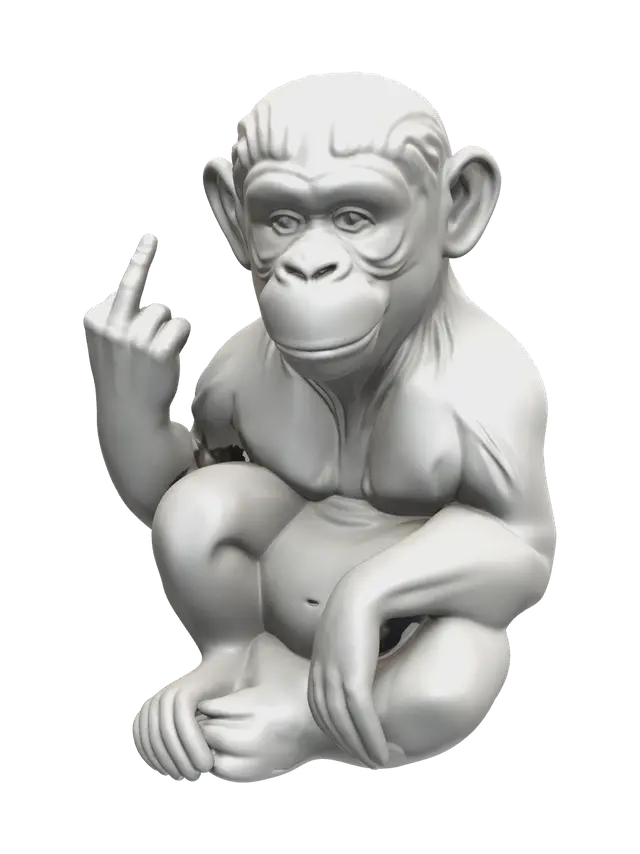 Low-Poly Goofy Ahh Monkey - Facialexpression 3D model, vytvořený pomocí AI