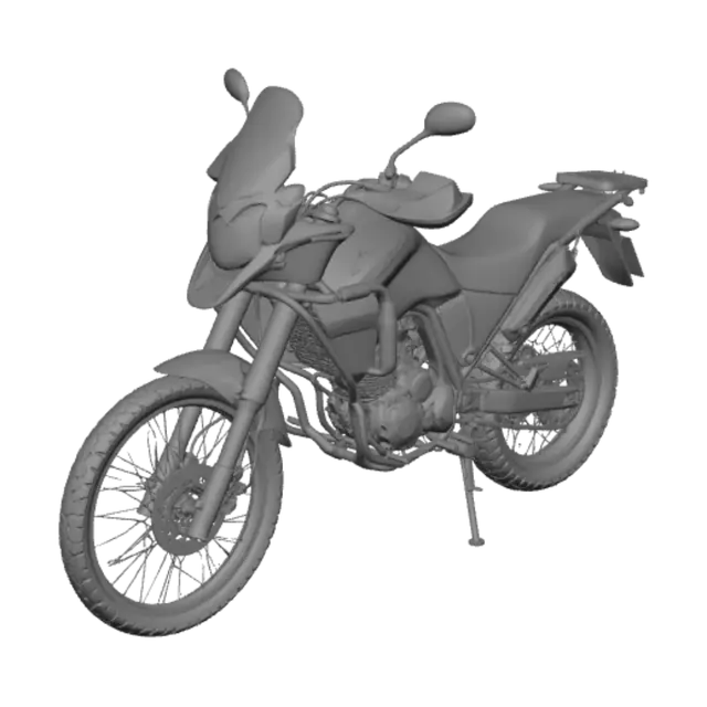 3D model for Yamaha motorcycle in a sunny yard