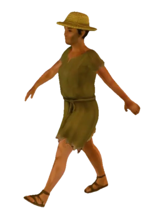 Farmhand's Attire - Workclothes-3D-modell, genererad av AI