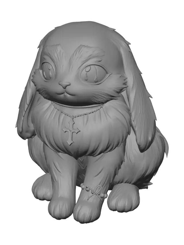3D model for Emerald-Eyed White Bunny