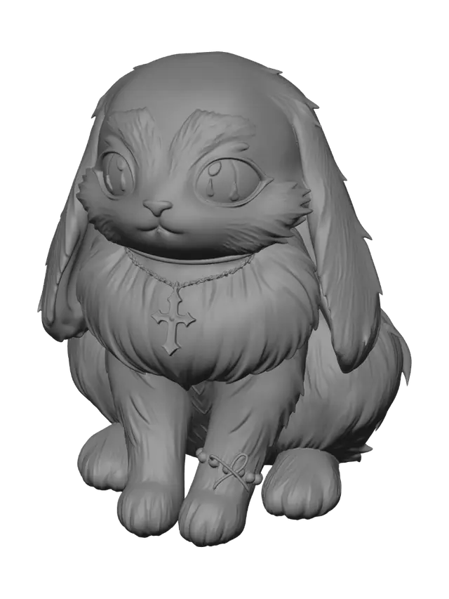 3D model for Emerald-Eyed White Bunny