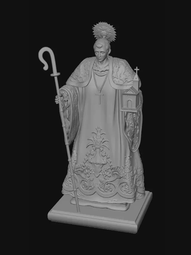 3D model for Saint Benedict in ornate vestments