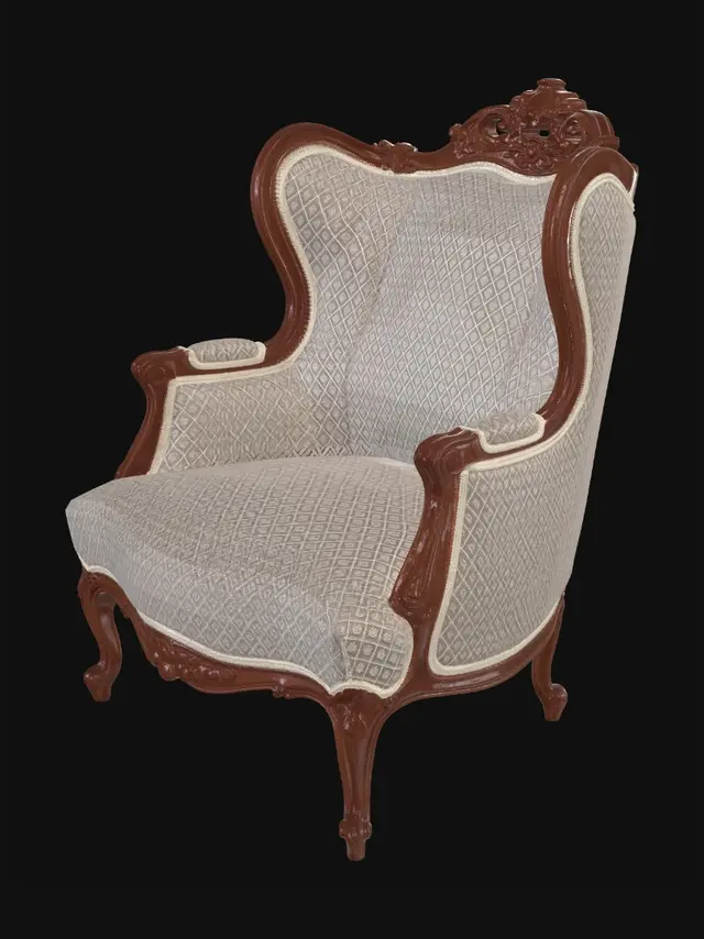 3D model for Ornate Carved Armchair