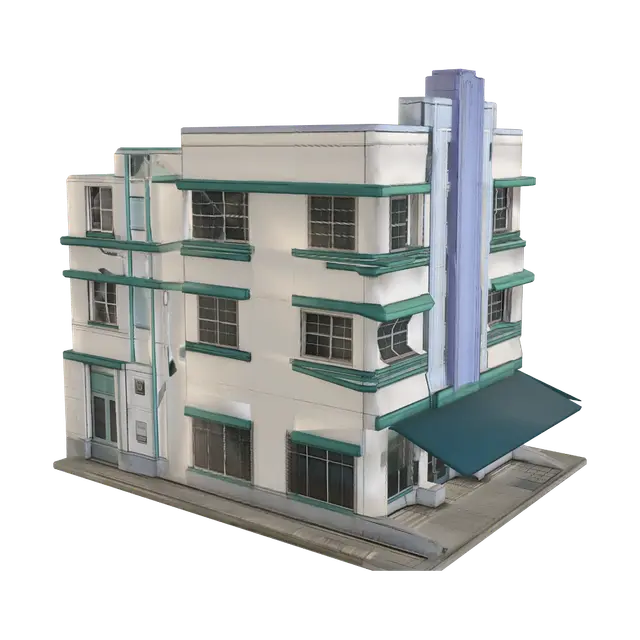 3D model for Art Deco Corner Building
