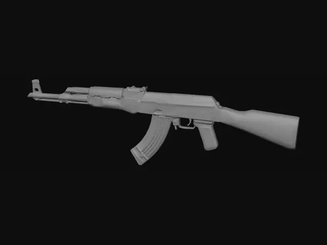 3D model for AK-47 with Wooden Stock