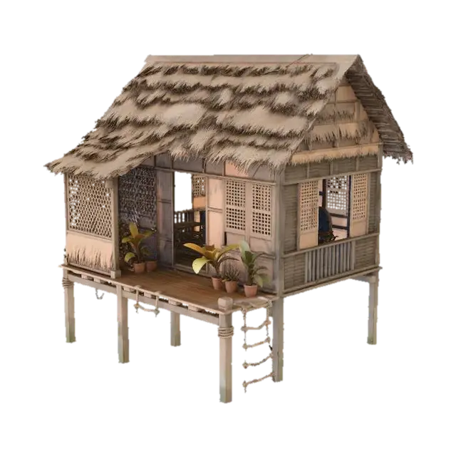 Rustic Nipa Hut - Tradition 3D model, vytvořený pomocí AI