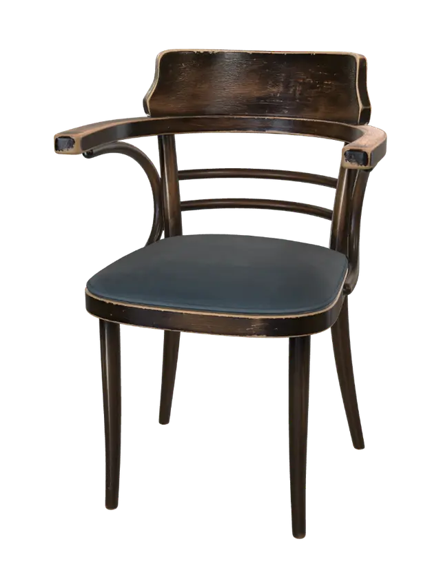 3D model for Vintage Green-Cushioned Wooden Chair