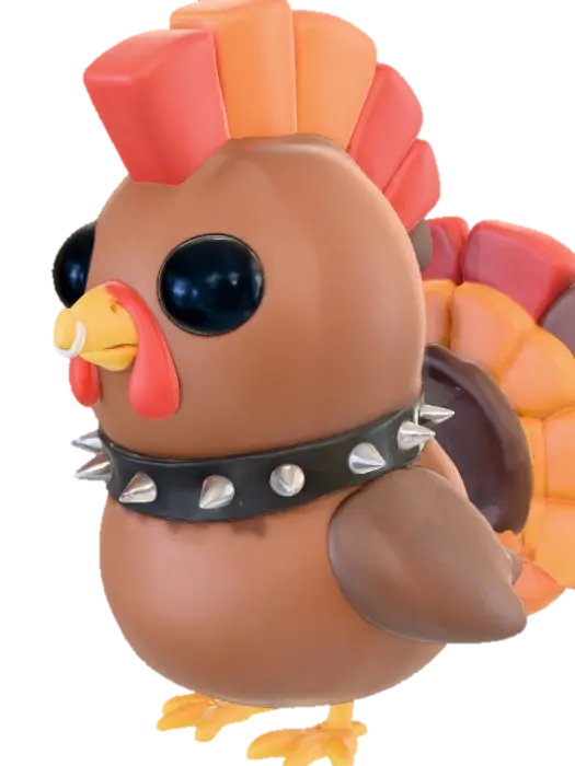 Modello 3D Create a stylized chibi turkey model with a large, rounded head and plump body. The… - Mohawk, generato dall’IA