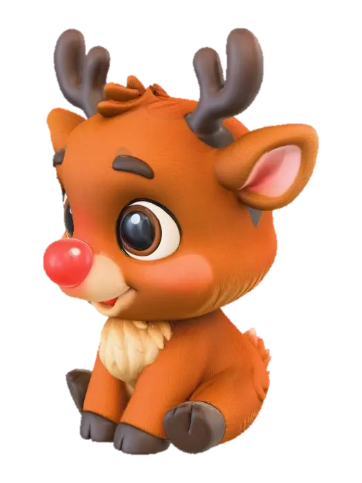 Baby Red-Nosed Reindeer - Holidays 3D model, vytvořený pomocí AI