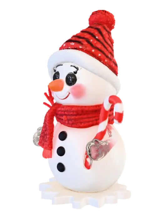 #Christmas2025#, A cheerful chibi snowman ornament in Pixar style, with a round… - Carrot 3D model, vytvořený pomocí AI