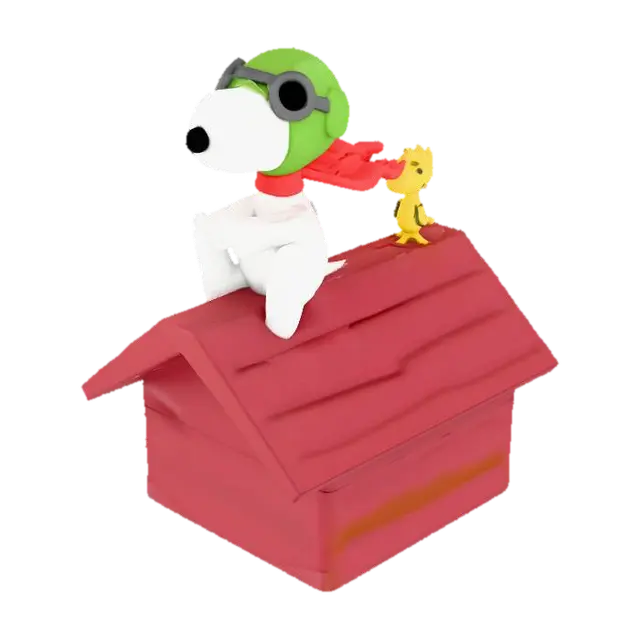 The Flying Ace Adventure - Snoopy 3D model, vytvořený pomocí AI