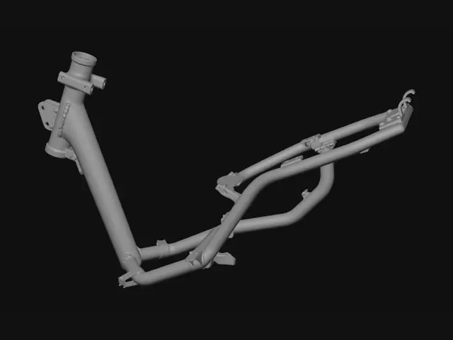 3D model for Aluminum motorcycle frame