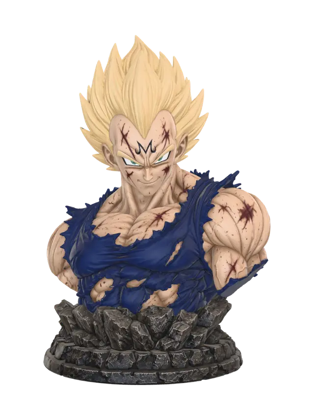 Majin Vegeta - Supervillain 3D model, vytvořený pomocí AI