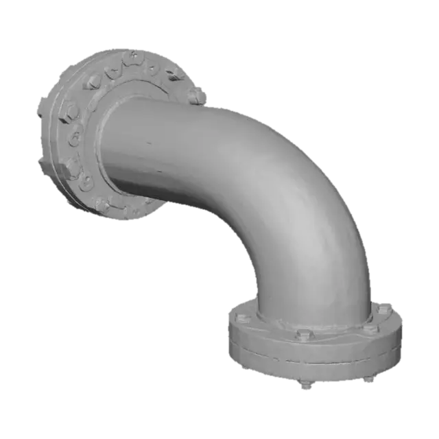 3D model for изогнутая газовая труба желтая под 90 градусом