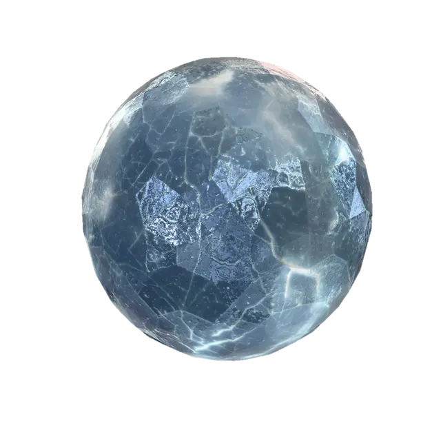 Blue Lightning Orb 3D model, vytvořený pomocí AI