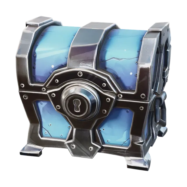 Realistic Fortnite Chest - Battlepass 3D model, vytvořený pomocí AI