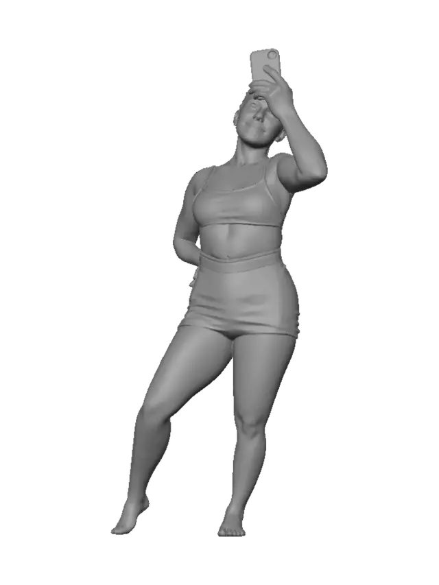 3D model for Selfie in a Green Sports Bra
