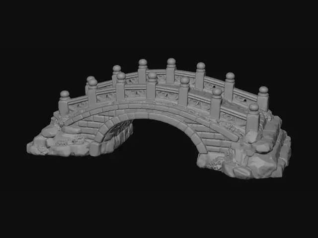 3D model for Ancient Mossy Stone Bridge