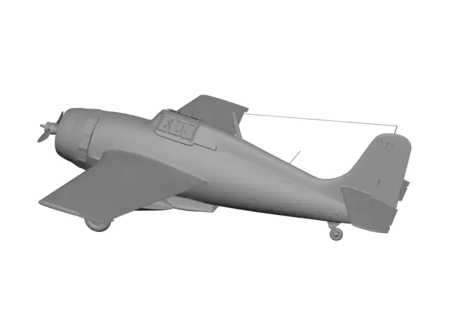 3D model for please generate an image of a royal fleet air arm martlet aircraft with its undercarriage down