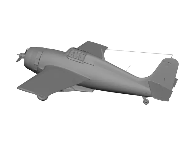 3D model for please generate an image of a royal fleet air arm martlet aircraft with its undercarriage down