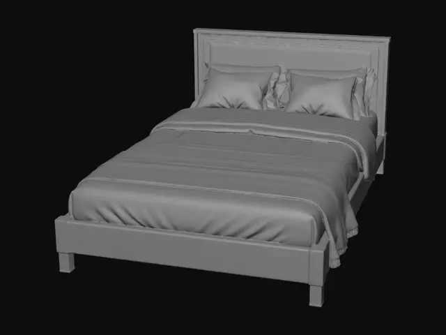 3D model for Dark Elegance Platform Bed Asset for Unreal Engine