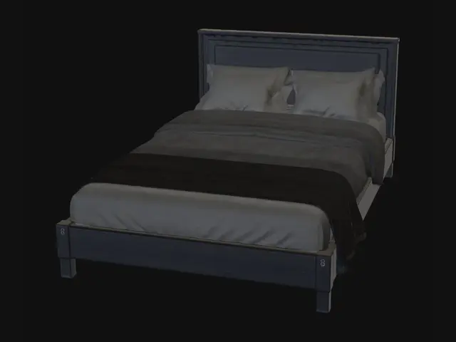 3D model for Dark Elegance Platform Bed Asset for Unreal Engine