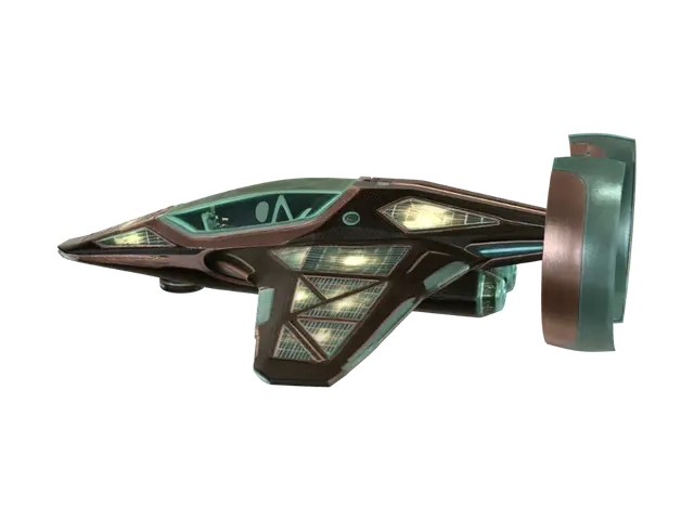 3D model for a glider like the wipeout games but modern and solarpunk style ultrarealistic scifi