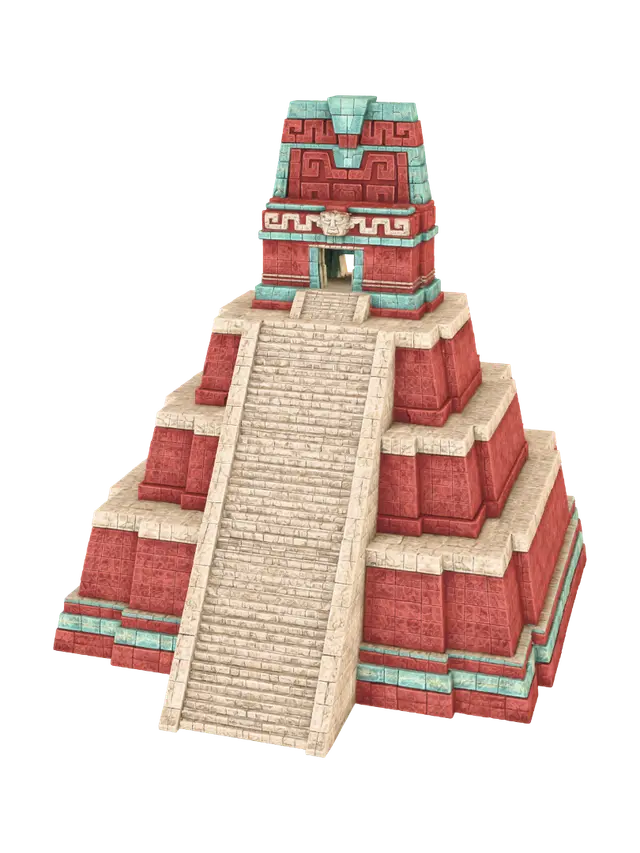 Tikal - Mayan Pyramid - Mexico 3D model, vytvořený pomocí AI