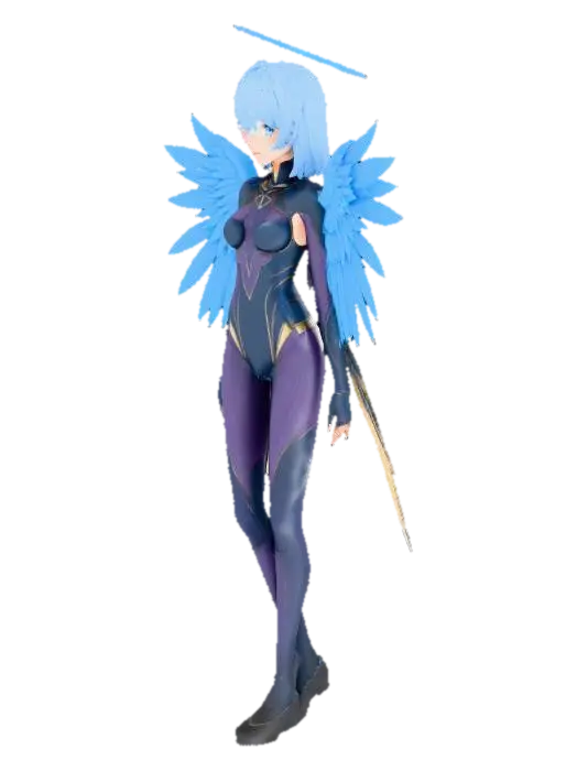 A charming anime-style angel character model, featuring a slender build… - Angelgirlbrianna 3D model, vytvořený pomocí AI