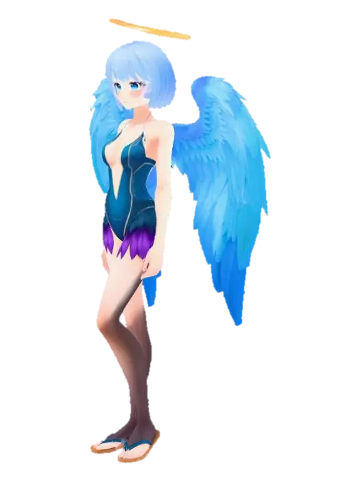 A charming anime-style angel character model, featuring a slender build… - Angelgirlbrianna 3D model, vytvořený pomocí AI