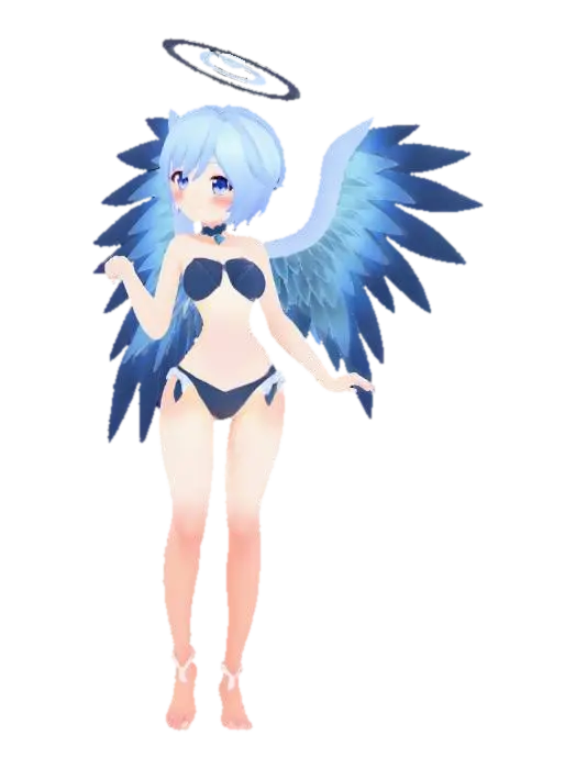 A charming anime-style angel character model, featuring a slender build… - Angelgirlbrianna 3D model, vytvořený pomocí AI