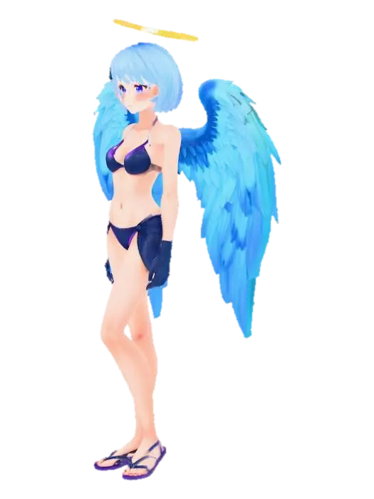 A charming anime-style angel character model, featuring a slender build… - Angelgirlbrianna 3D model, vytvořený pomocí AI