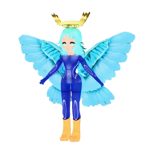 Angel Girl Brianna (Blue Angelic Guardian) - Angelgirlbrianna 3D model, vytvořený pomocí AI