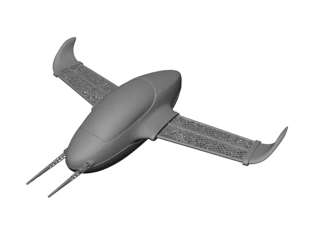 3D model for First image is almost perfect, but wings and antenna need to match second image.