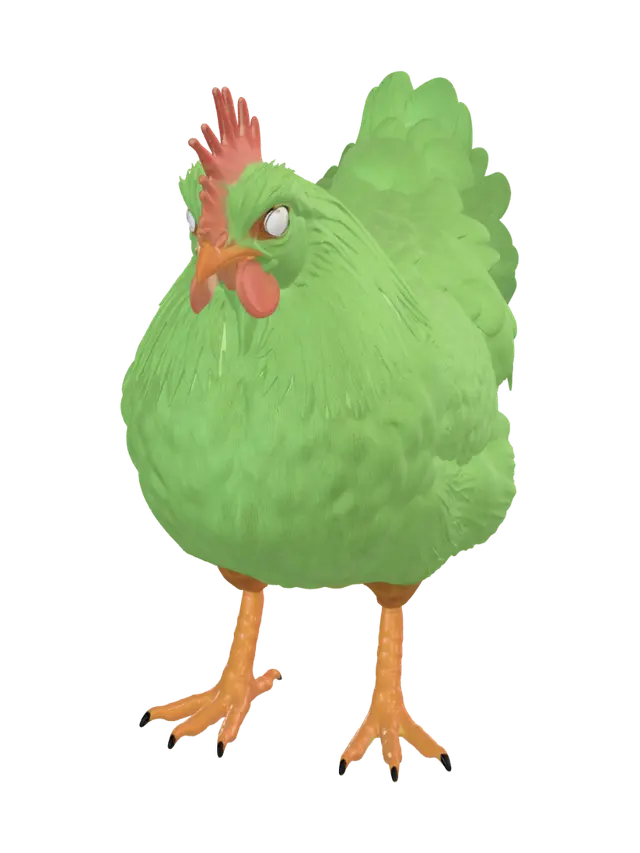 3D model for A very feathery green chicken